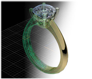 Wire frame CAD jewelry example