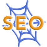 Jewelry Search Engine Optimization icon with spider web background