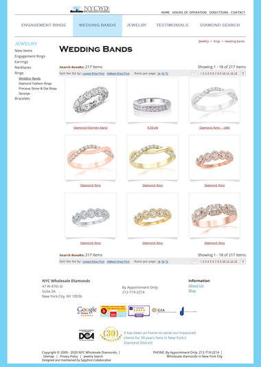Example Kale framework of an ecommerce jewelry catalog jewellery website design templates